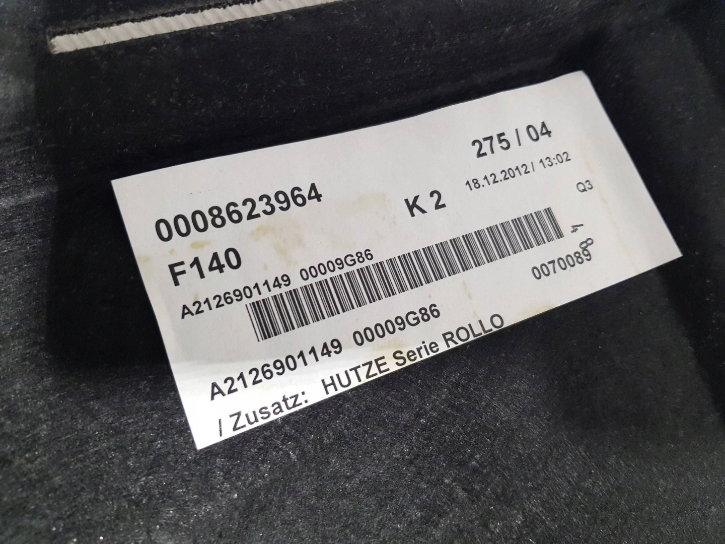 plato boot rear part Mercedes E W212 sedan black