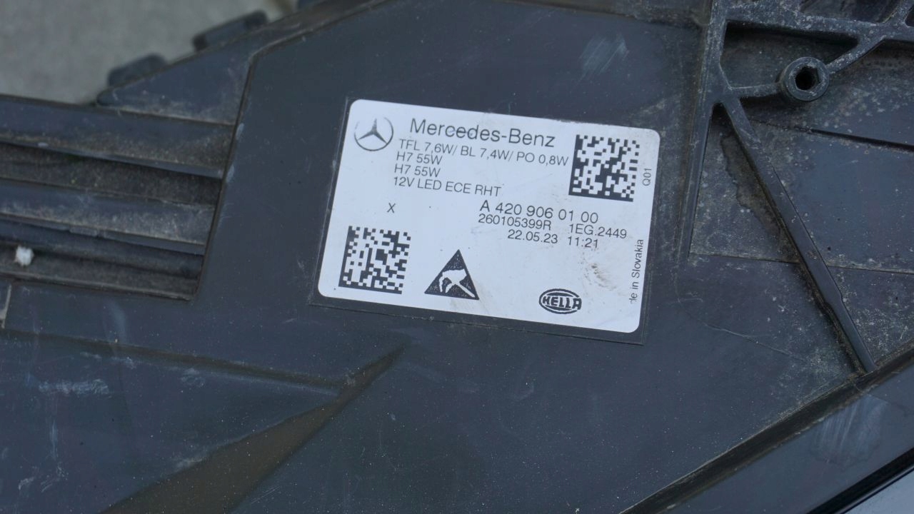 MERCEDES CITAN W 420 - right light front H7 EUROPA
