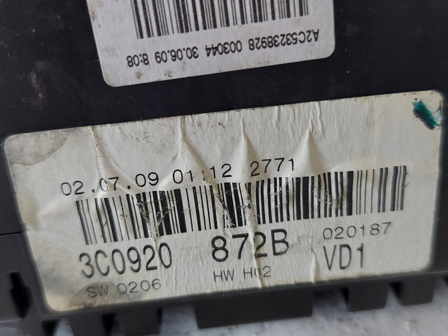 dials clock PASSAT B6 2.0 TDI 3C0920872B