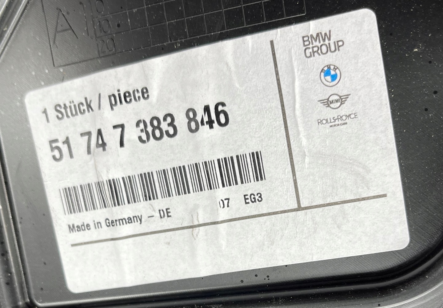 BMW 5 G30 G31 luftansaugkanal untere 7383846