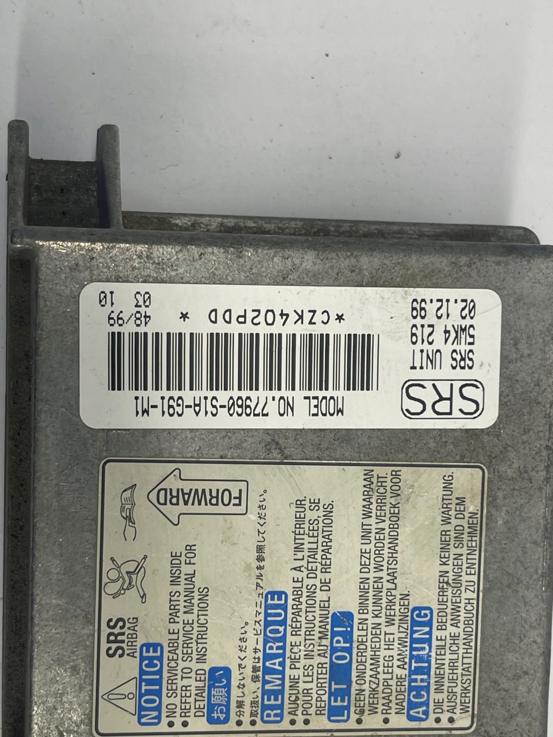 modulo SENSOR AIR BAG ACCORD VI 77960S1AG91M1