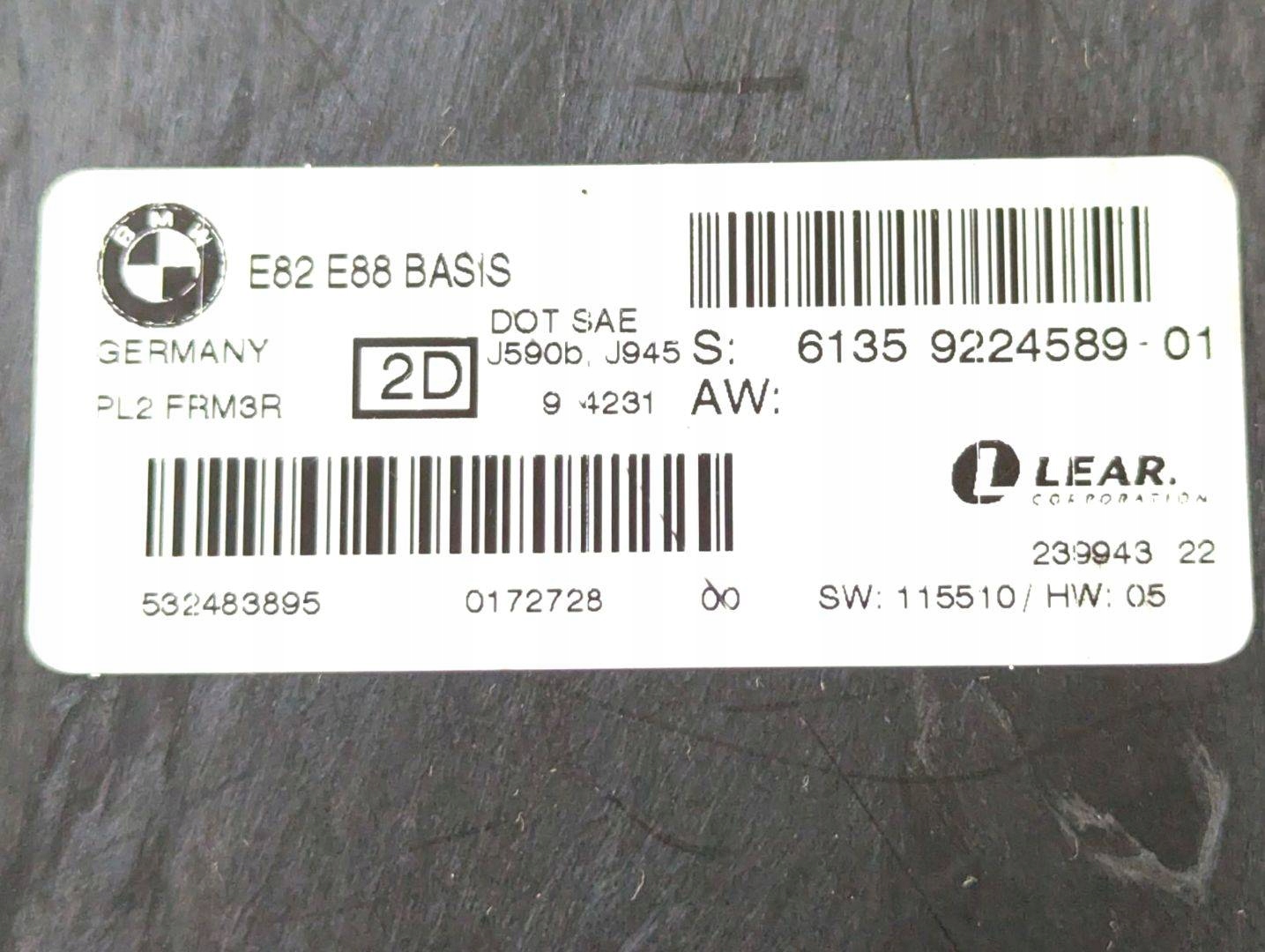 Bedienteil Leuchten BMW 1 E82/E88 facelift E82 2009 9224589