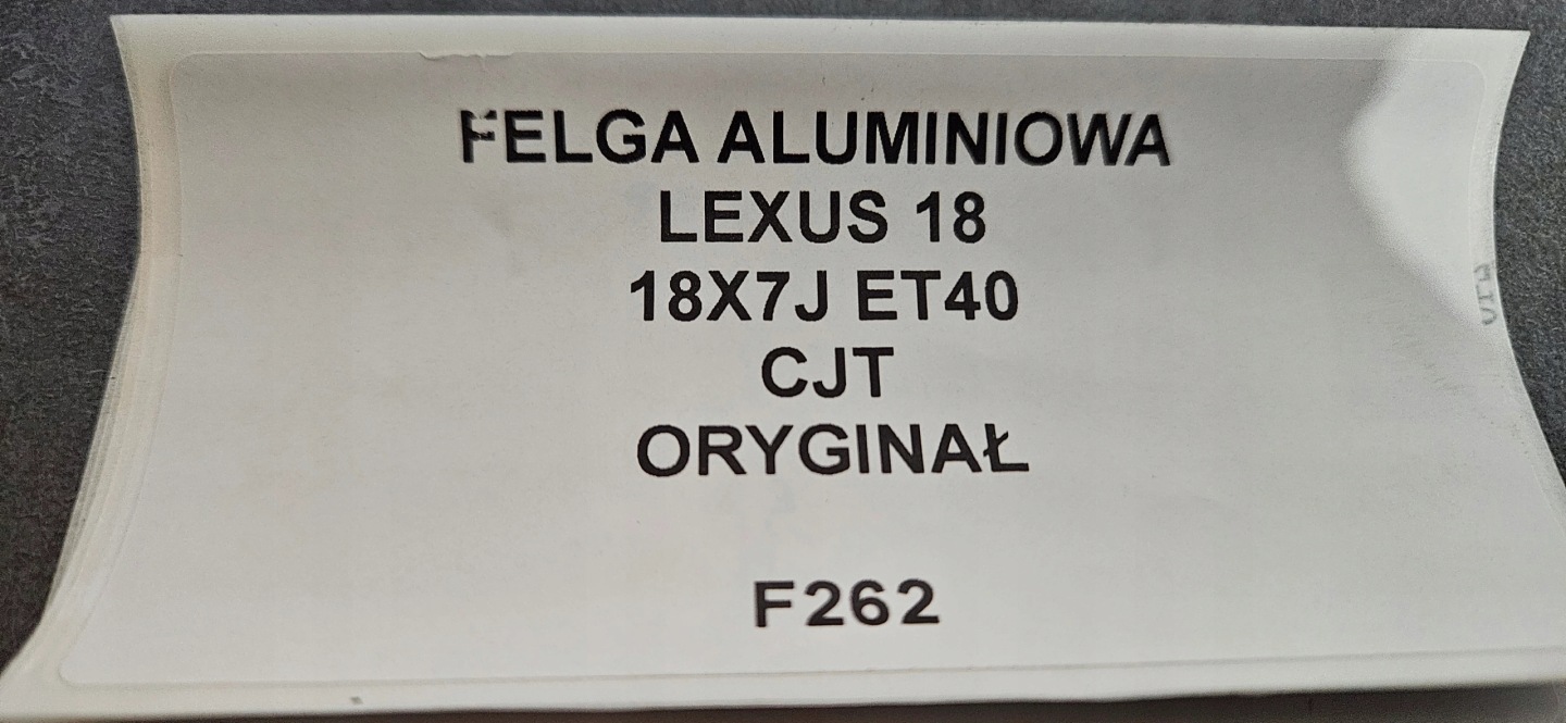 disk hliníkový LEXUS 18X7J ET40 originál CJT