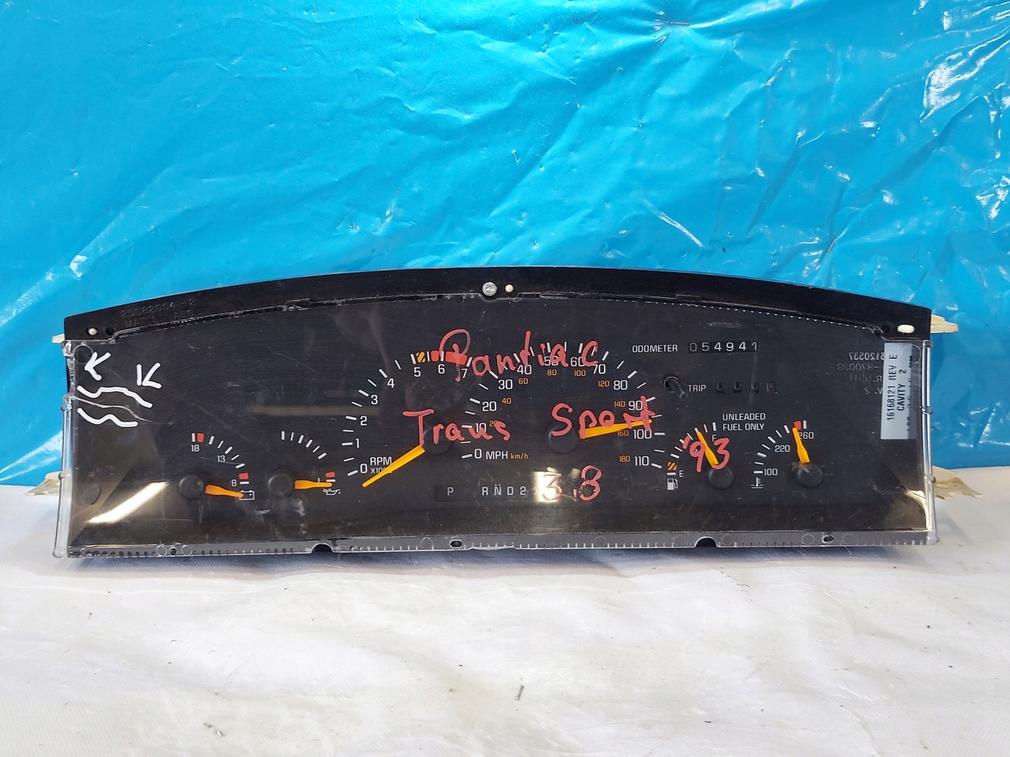 dials clock PONTAIC TRANS SPORT V6 16166232
