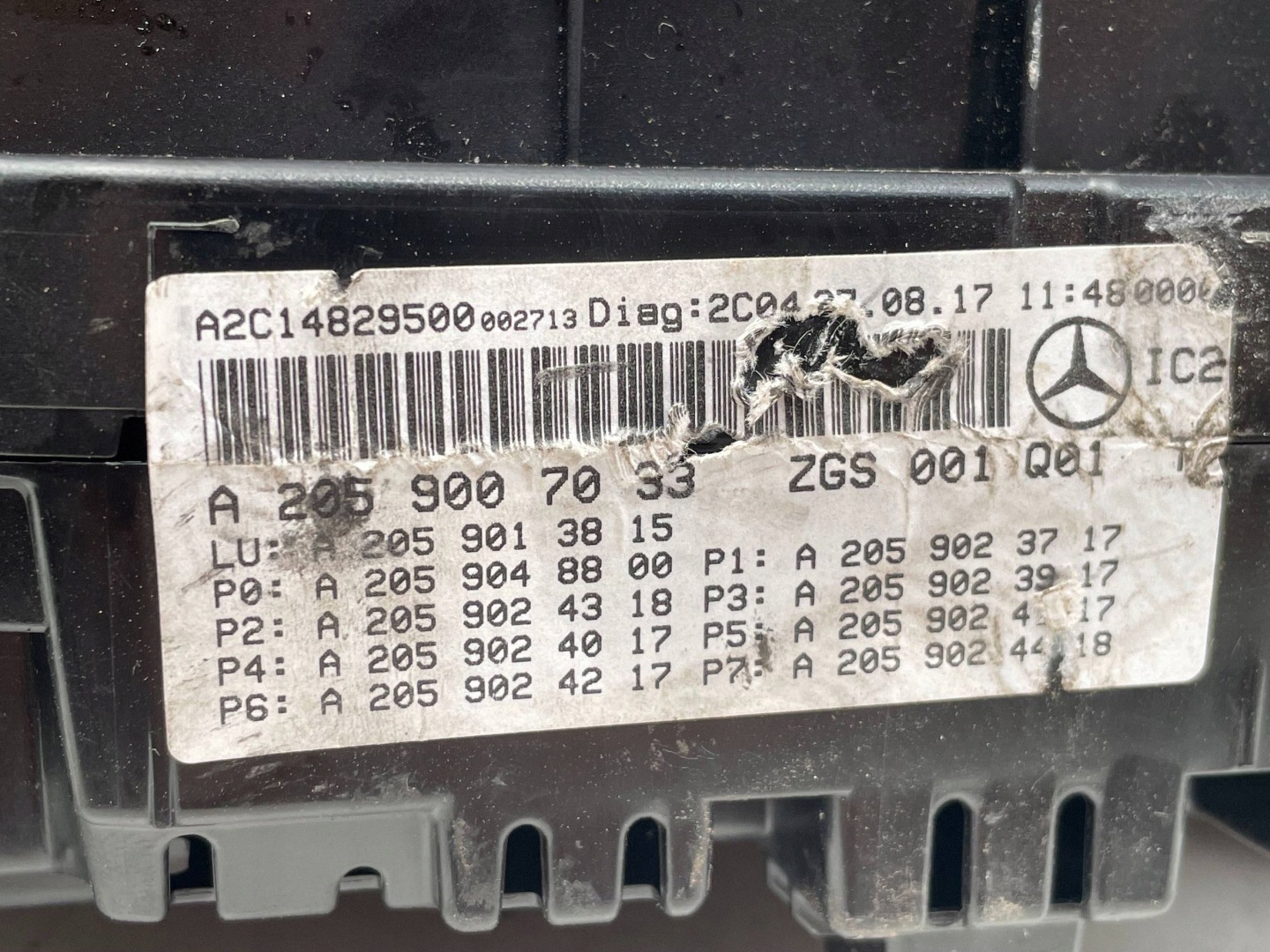 MERCEDES W205 dials dials A2059007033 !J