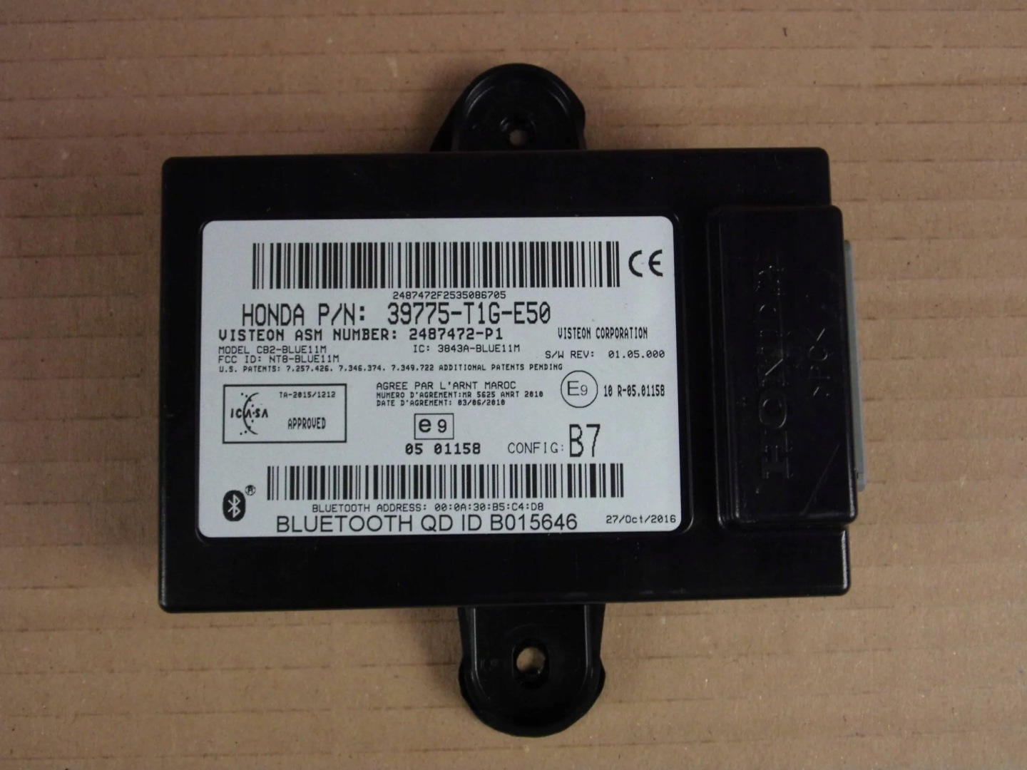 HONDA CRV IV MODULE BLUETOOTH 39775T1GE50