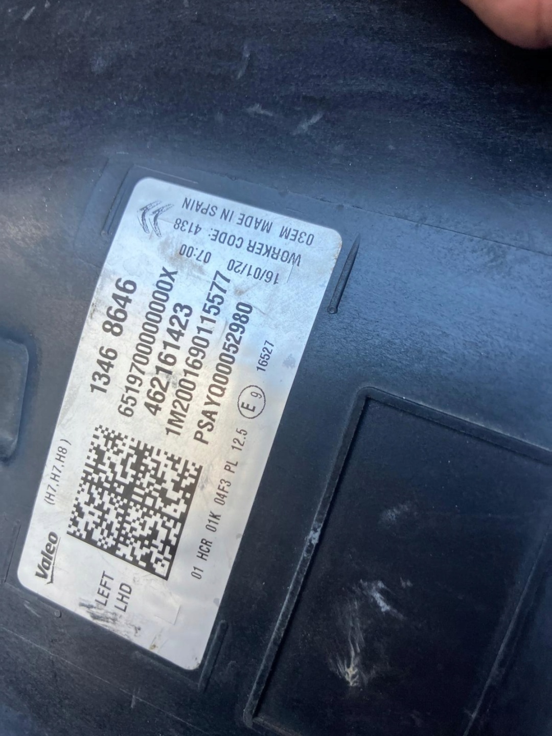 light left front CITROEN C3 AIRCROSS 13468646