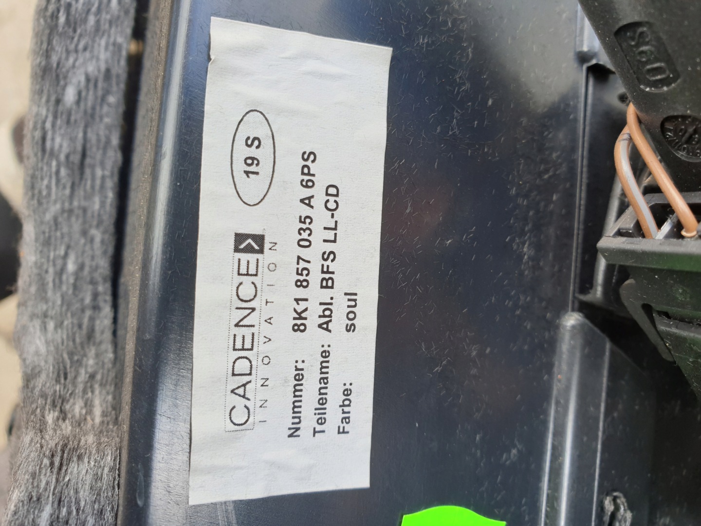 passenger compartment plato AUDI A4 B8 A5 2008- 8k1857035A