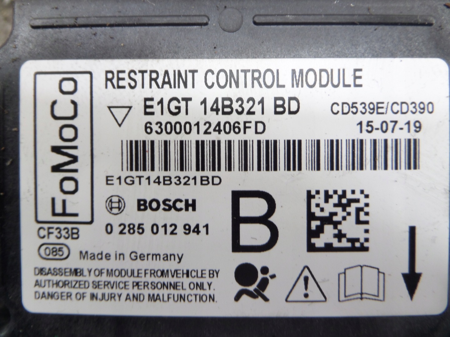 FORD S-MAX MK2 Module SENSOR Airbag Airbag e1gt14b321bd