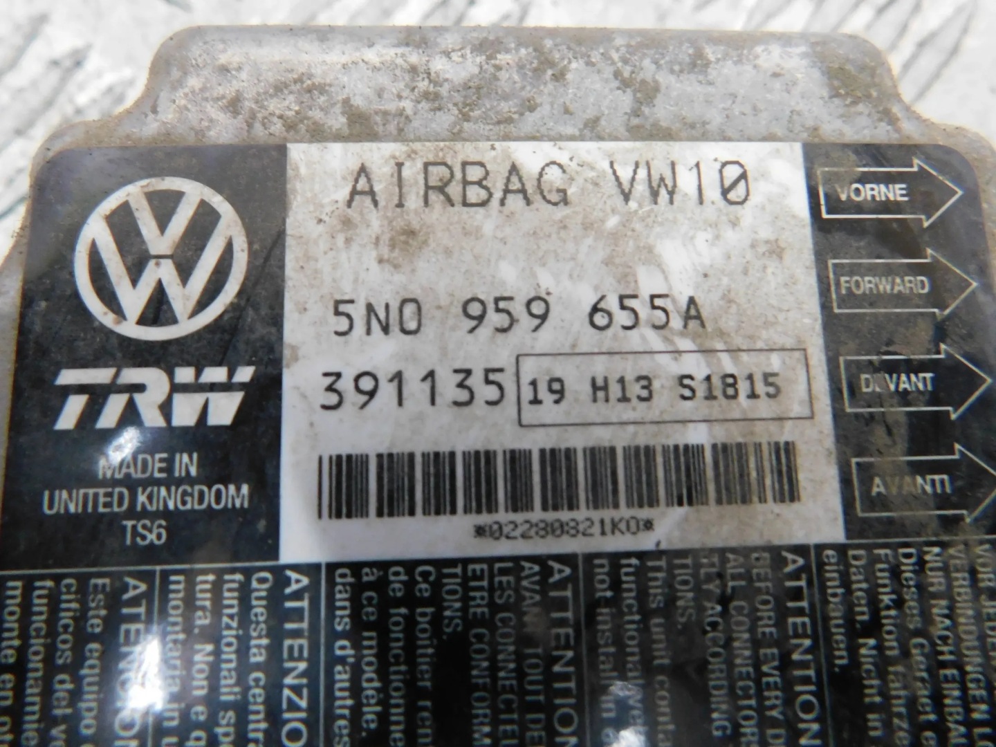 SENSOR control unit airbag SEAT LEON 2 II 5N0959655A