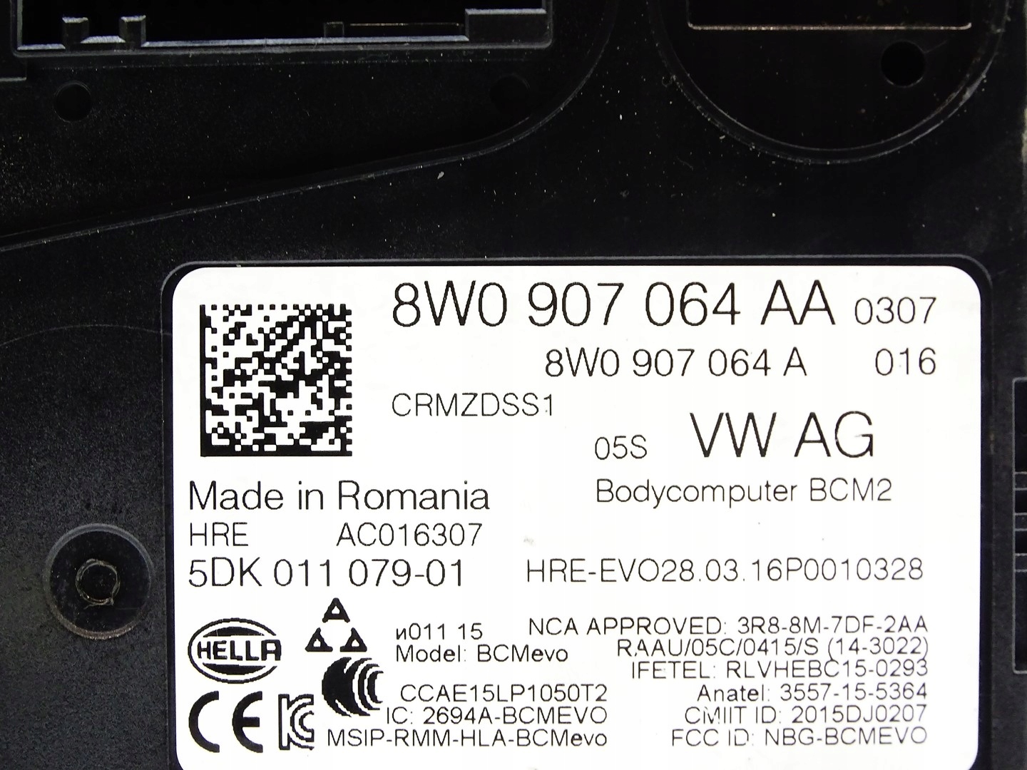 module control unit KOMFORTU BORDNETZ BCM AUDI A4 B9 8W0907064AA