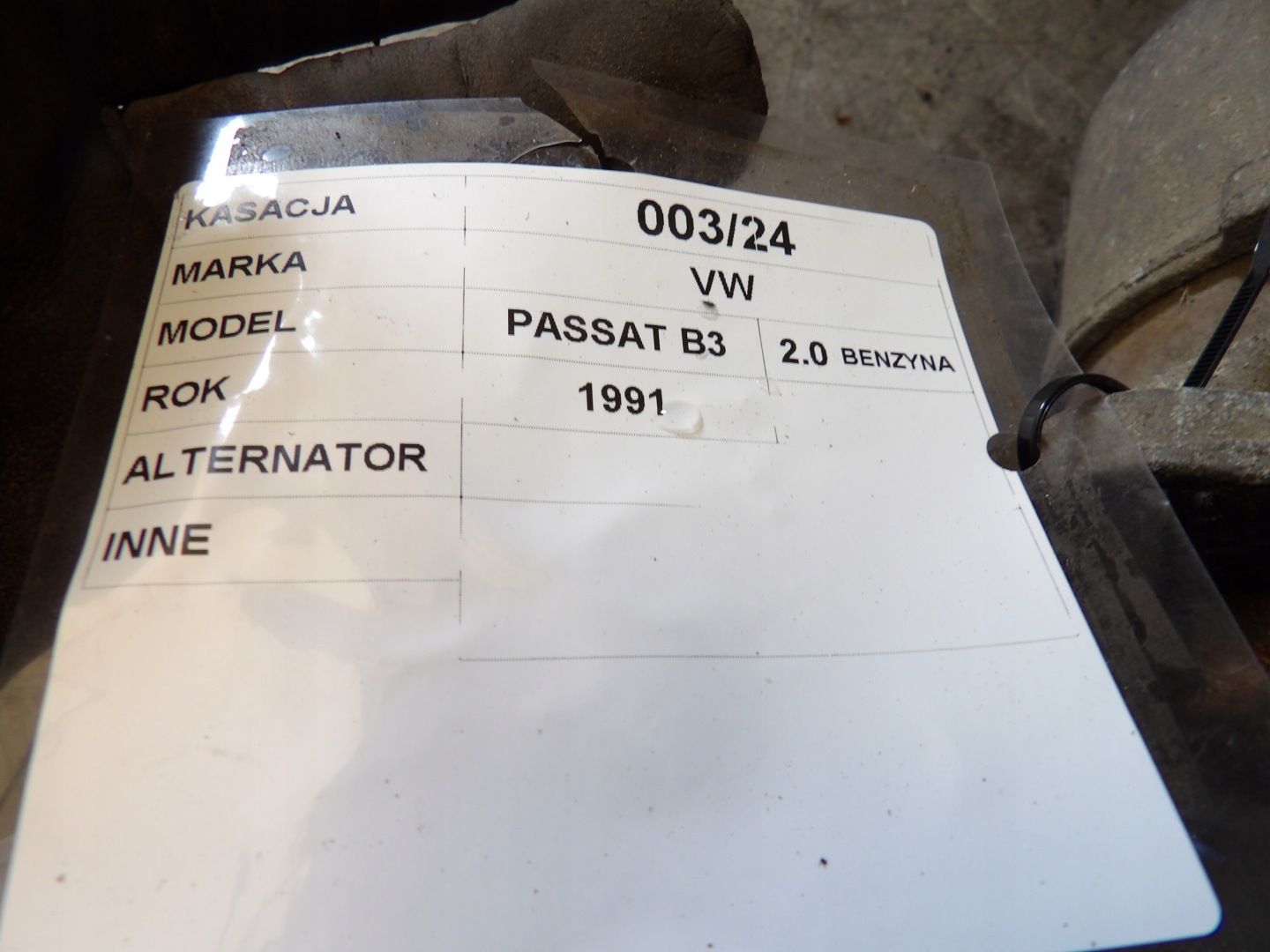 VW Passat B3 alternator 2,0B
