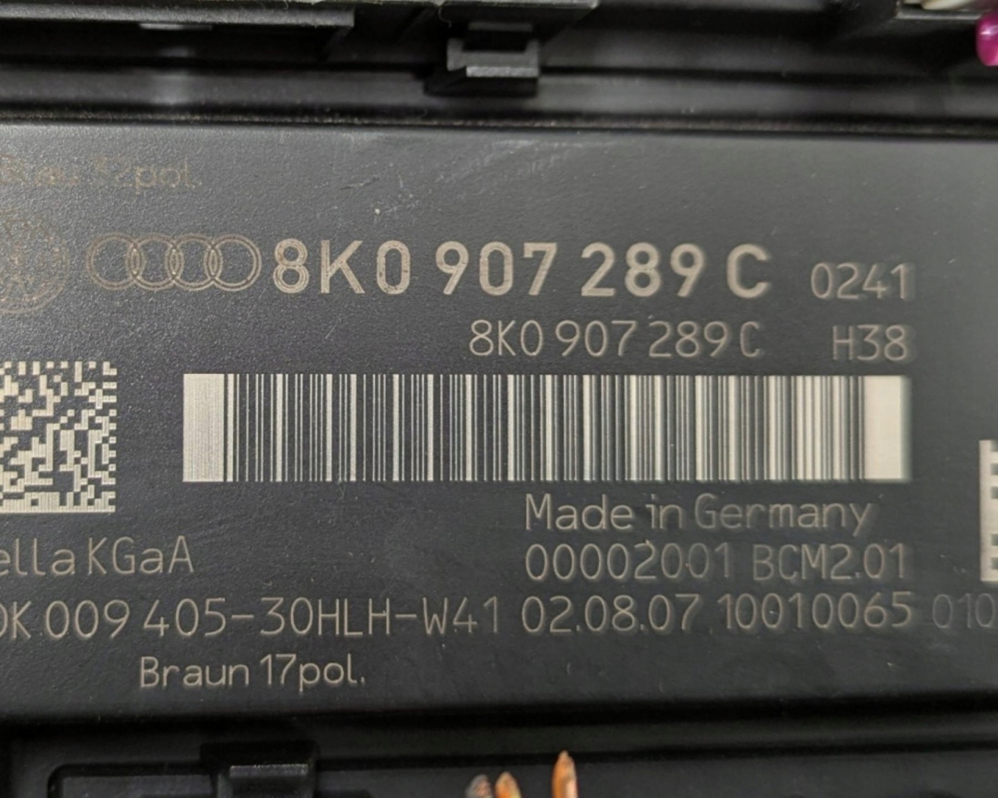 Unité commande confort Audi A5 8T 2007 8K0907289C