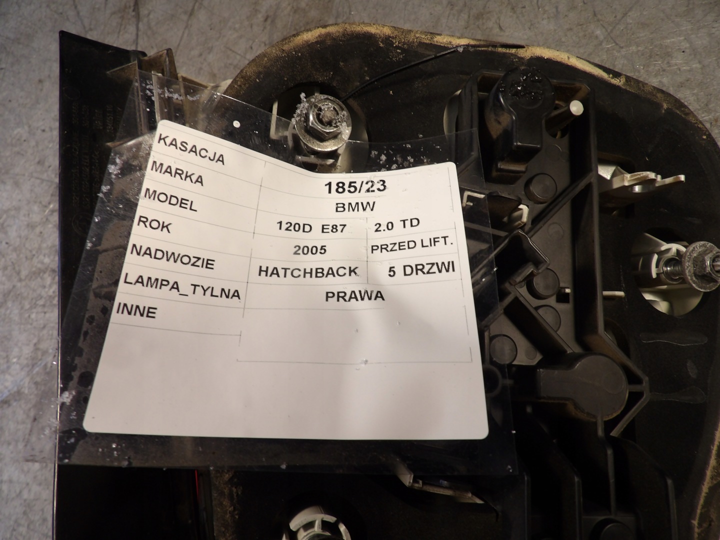 BMW E87 light rear right 021864 HB 5D