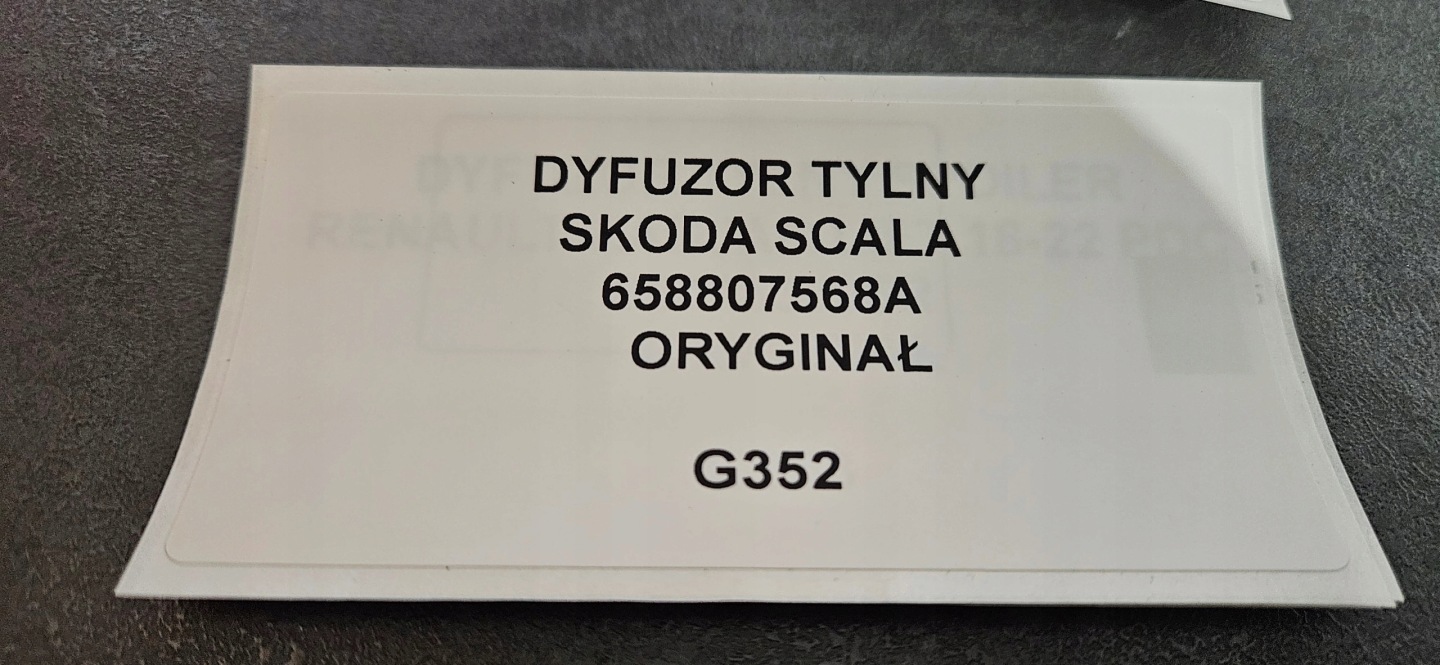 diffúzor zadní SKODA SCALA 658807568A originál