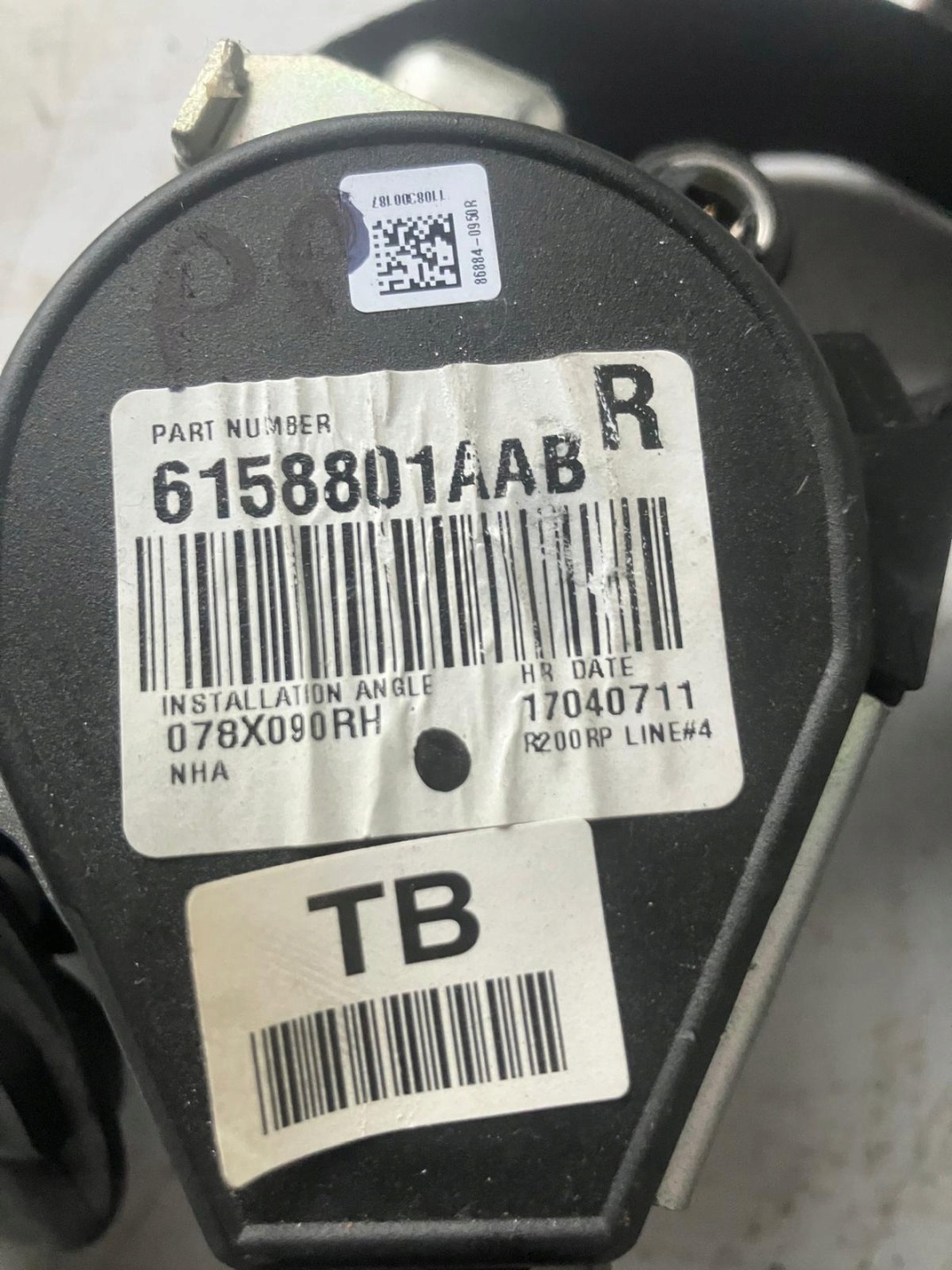 tension belt safety right front RENAULT LATITUDE 868840950R