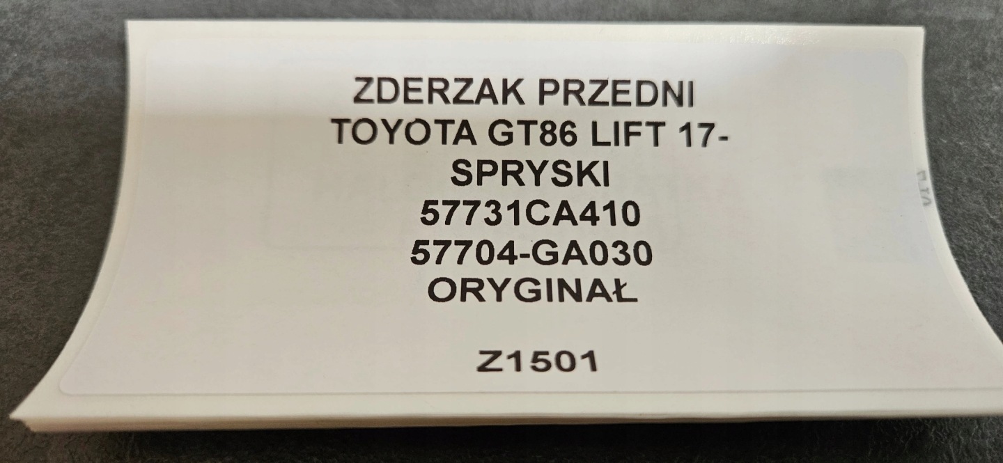 front bumper TOYOTA GT86 LIFT 17- washers 57731CA410