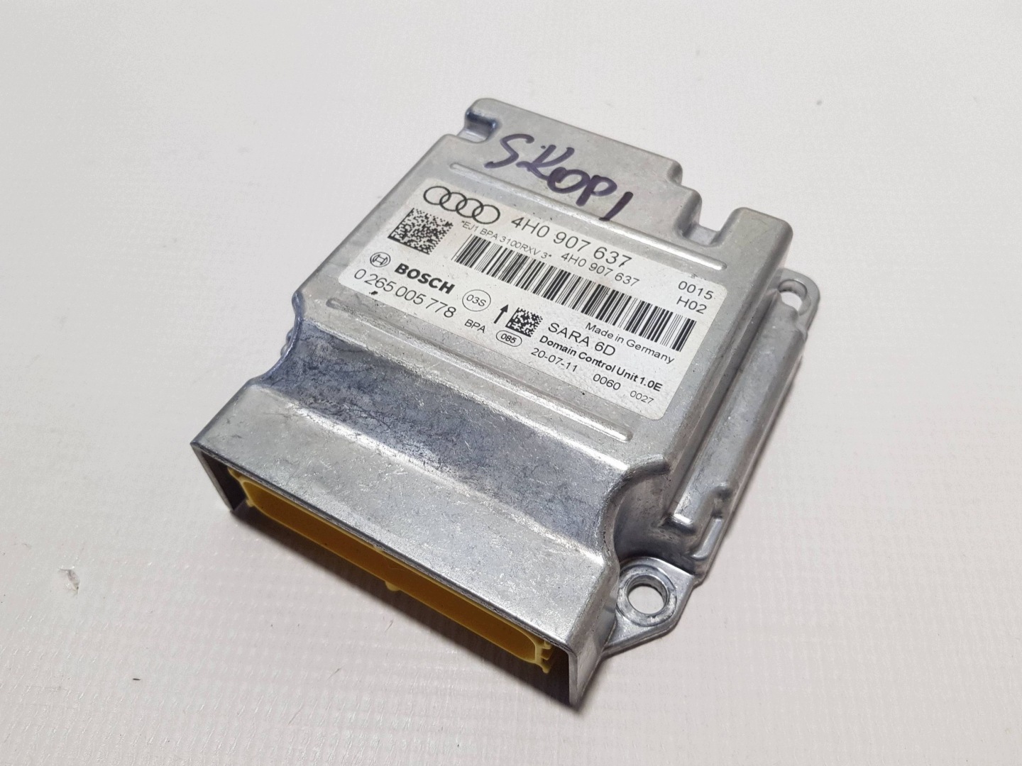modulo computer SENSOR airbag POWIETRZNYCH airbag AUDI A8 S8 D4 4H0907637