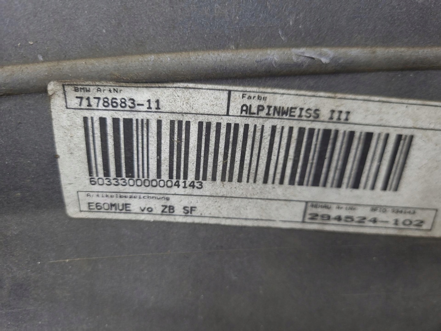 nárazník předek BMW 5 E60/E61 facelift 2008 7178683-11