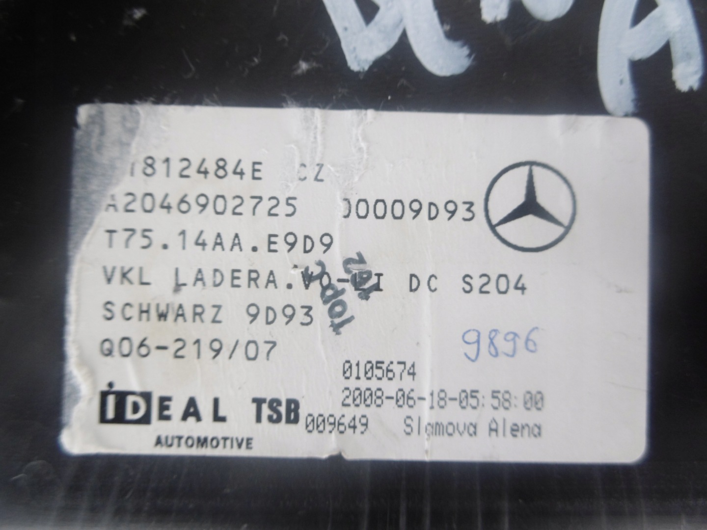 boot upholstery left KOMBI MERCEDES W204 C-KLASA