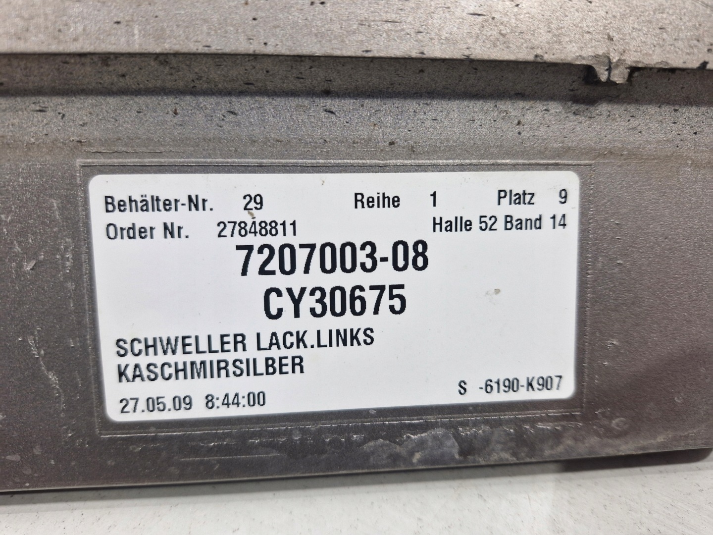 BMW 7 F01 moulding threshold left threshold left colour KASCHMIRSILBER A72 7207003