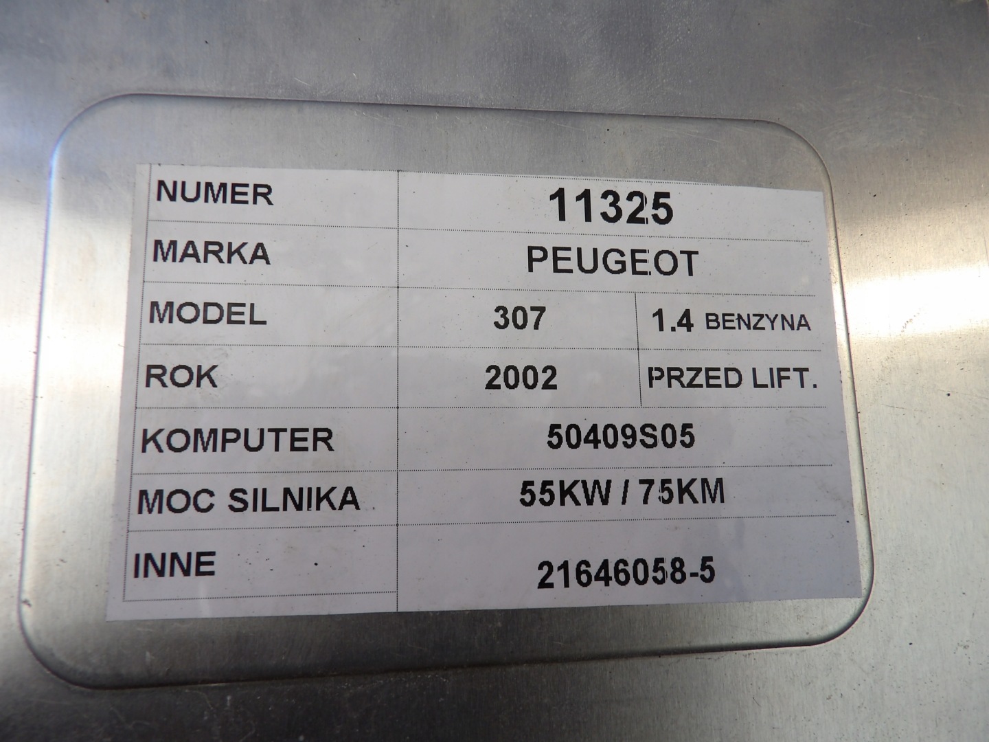 Peugeot 307 computer, control unit 9641232080, 9638442580-03
