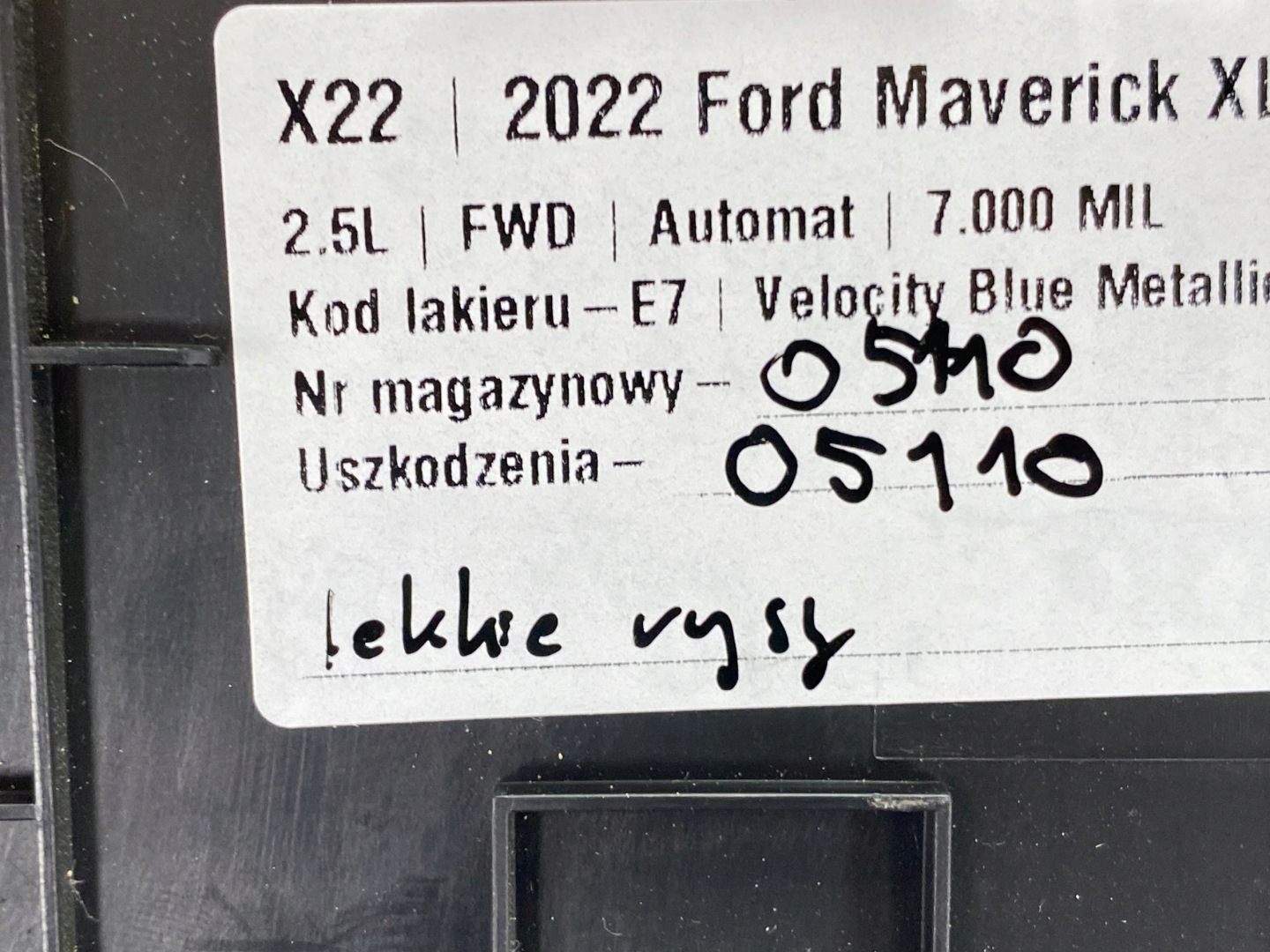 right plastic side cover Ford Maverick 2022+ USA