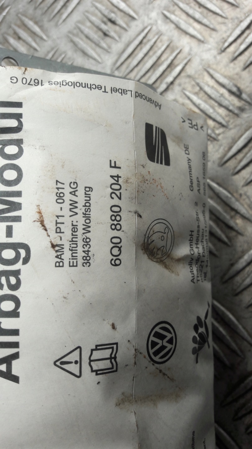 SKODA FABIA e POLO airbag airbag 6q0880204f