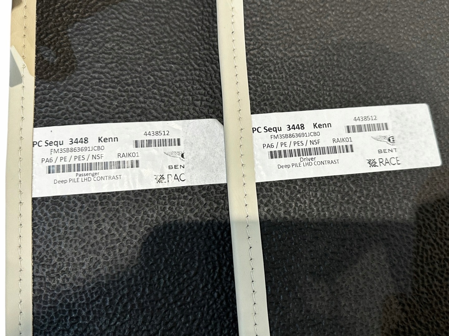 BENTLEY FLYING SPUR mats floor mats 3SB863691