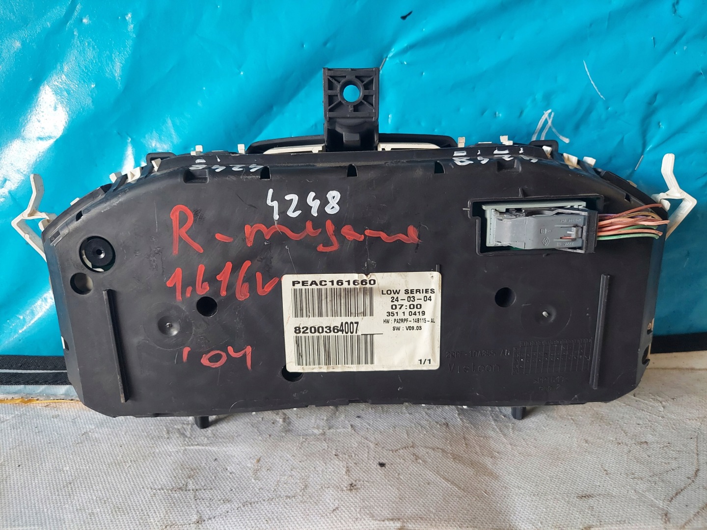 dials clock MEGANE II 1.6 16V 8200364007