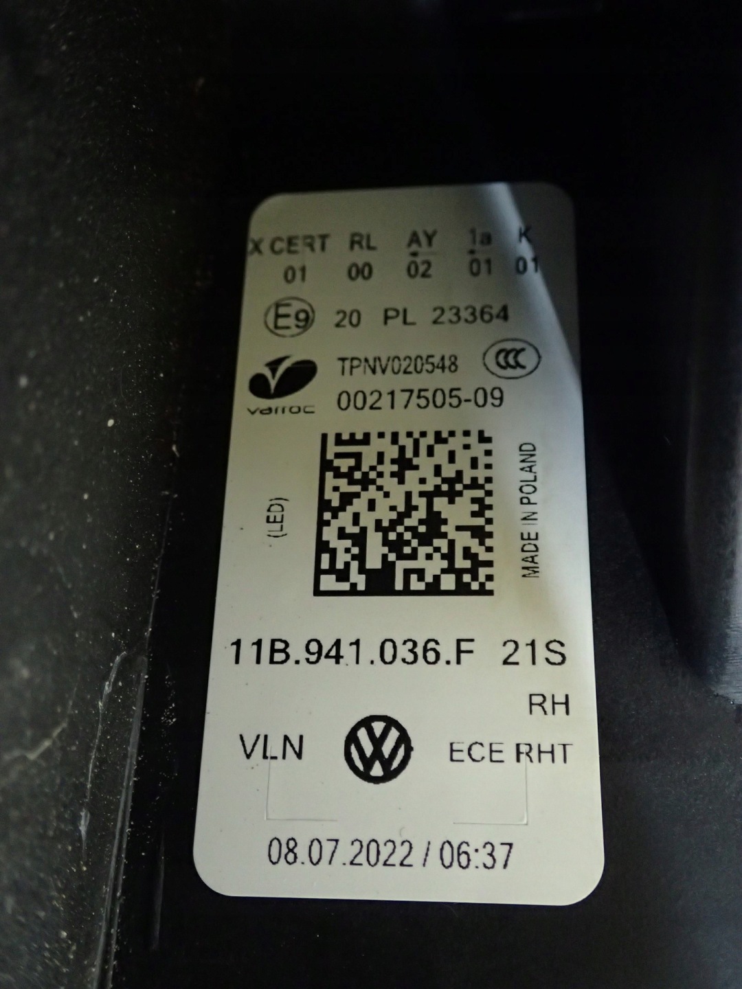 light right right FULL LED VW ID4 ID.4 E21 2020