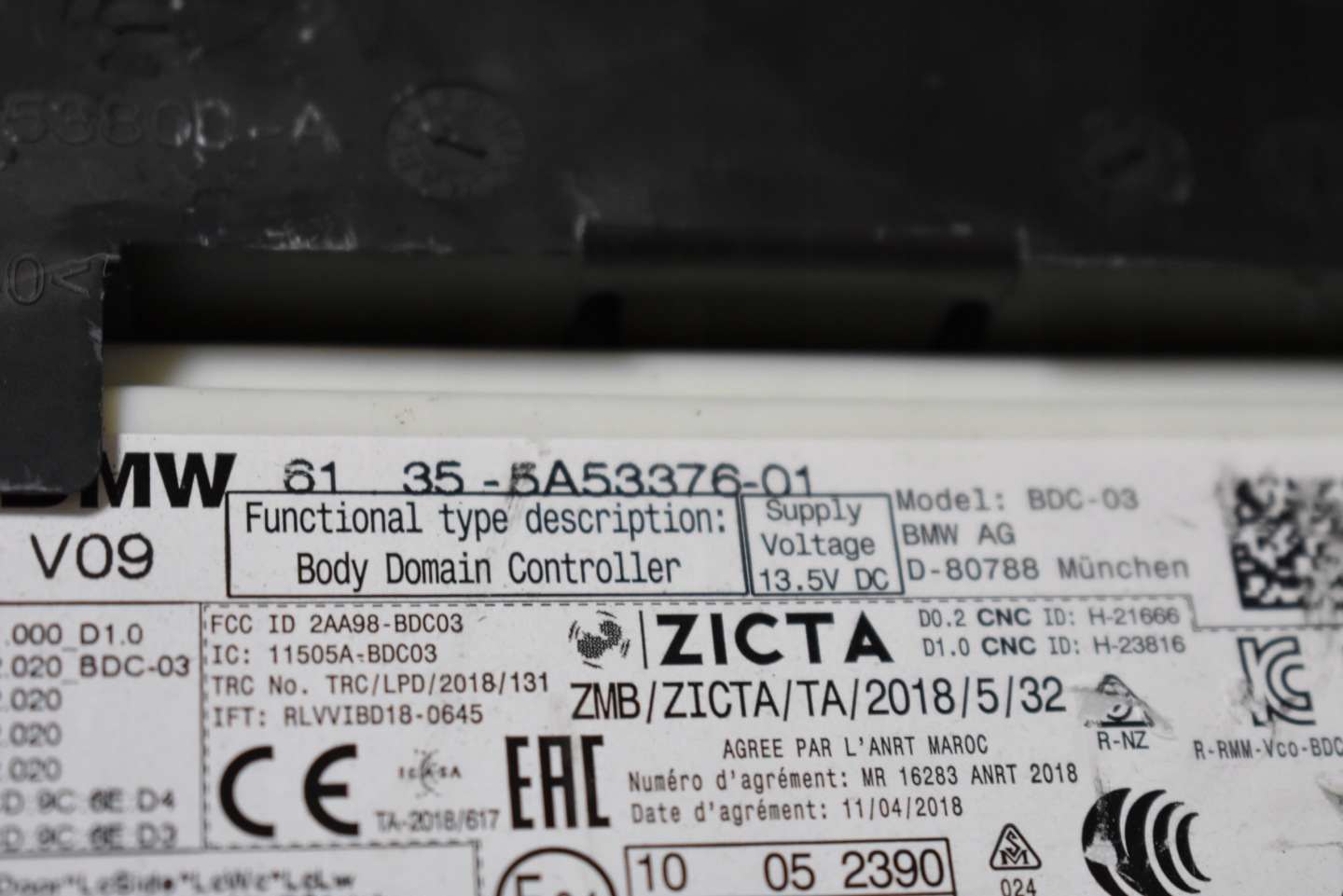 parfait état unité commande confort BDC-03 BMW G30 G14 G15 G16 1 9