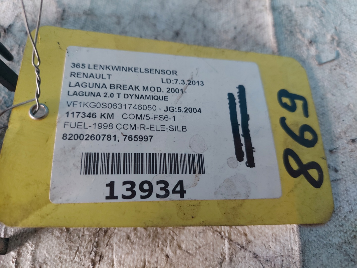 LAGUNA II 8200260781 modul sensor winkel kurvenlicht