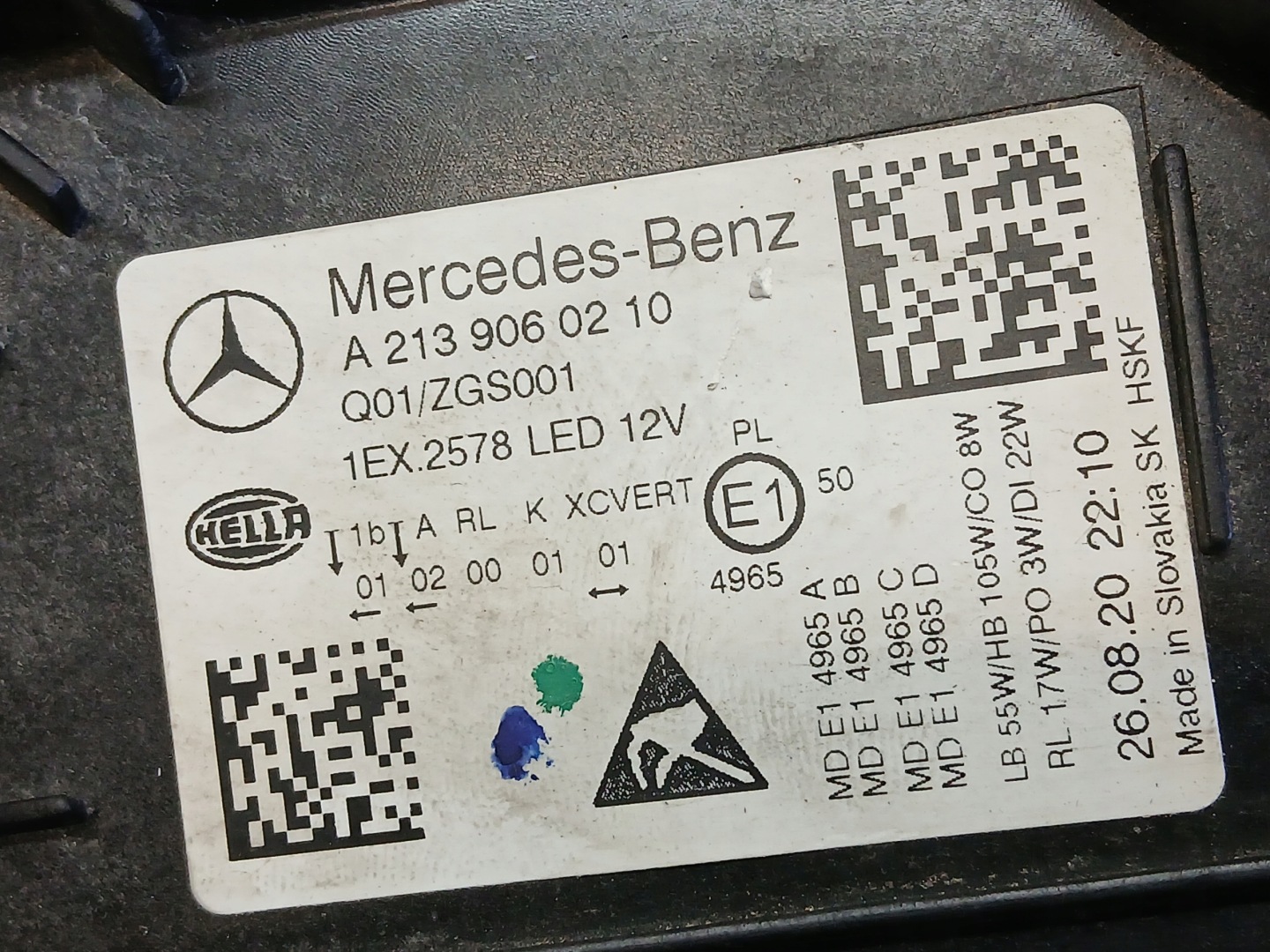 light front right MERCEDES E KLASA W213 LIFT FULL LED MULTIBEAM A2139060210