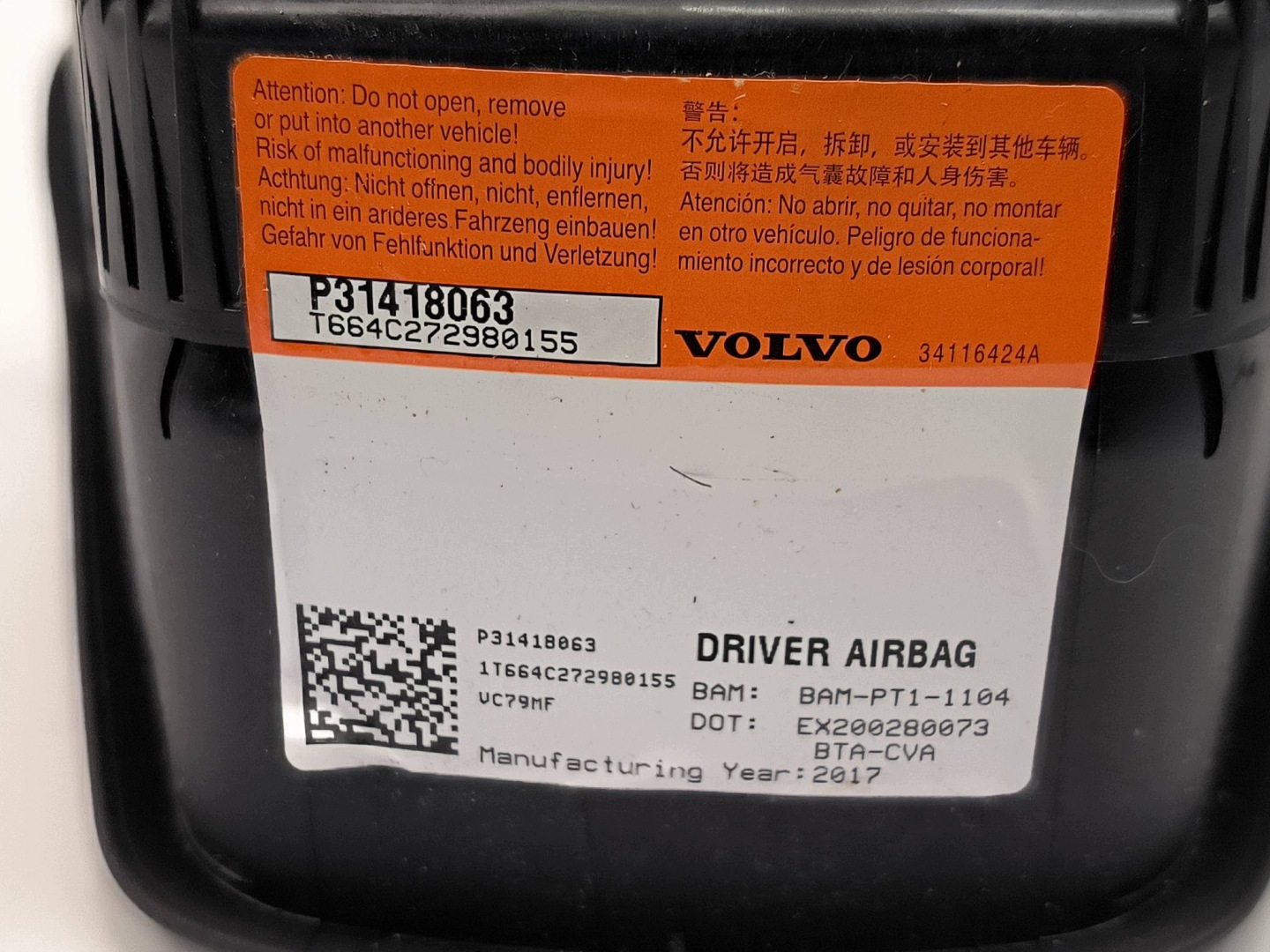airbag airbag P31418063 VOLVO V60 e LIFT