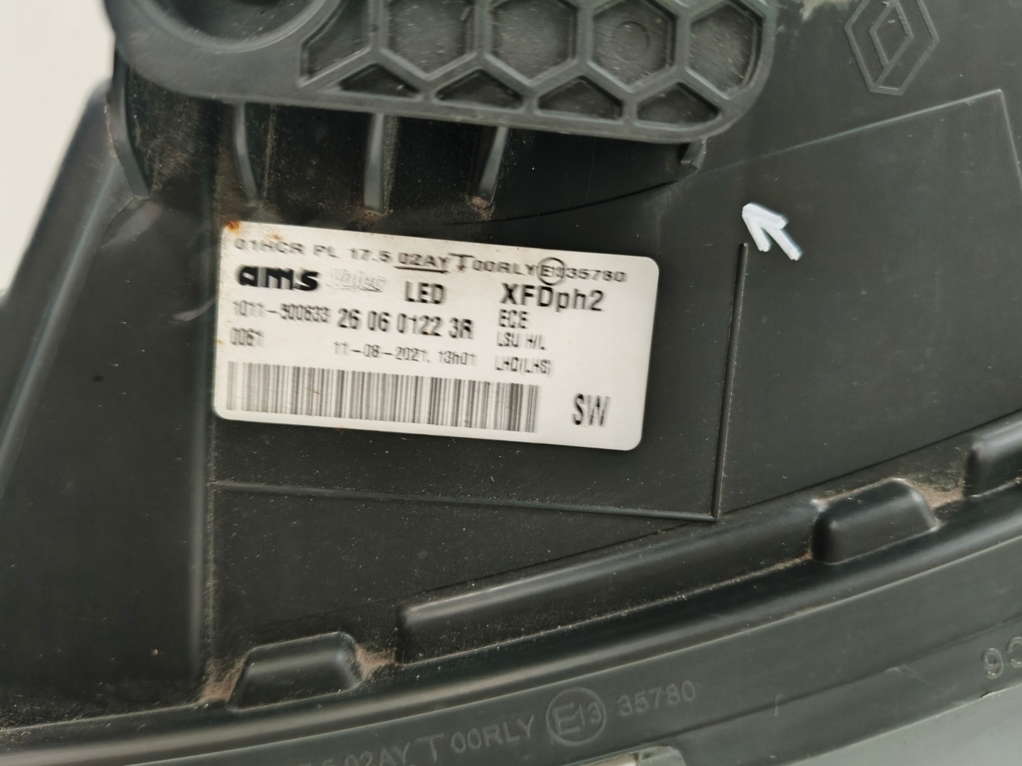 light left REFLEKTOR RENAULT TALISMAN LIFT FULL LED