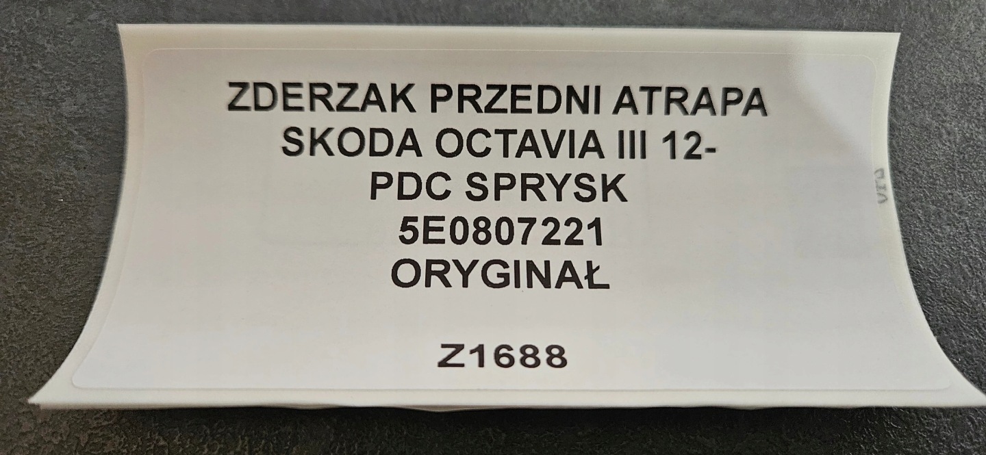 front bumper grille SKODA OCTAVIA III 12- PDC washers original 5E0807221