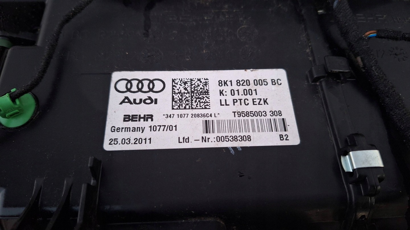 ohřívač ventilátor klími KPL 8K1820005BC AUDI A4 B8