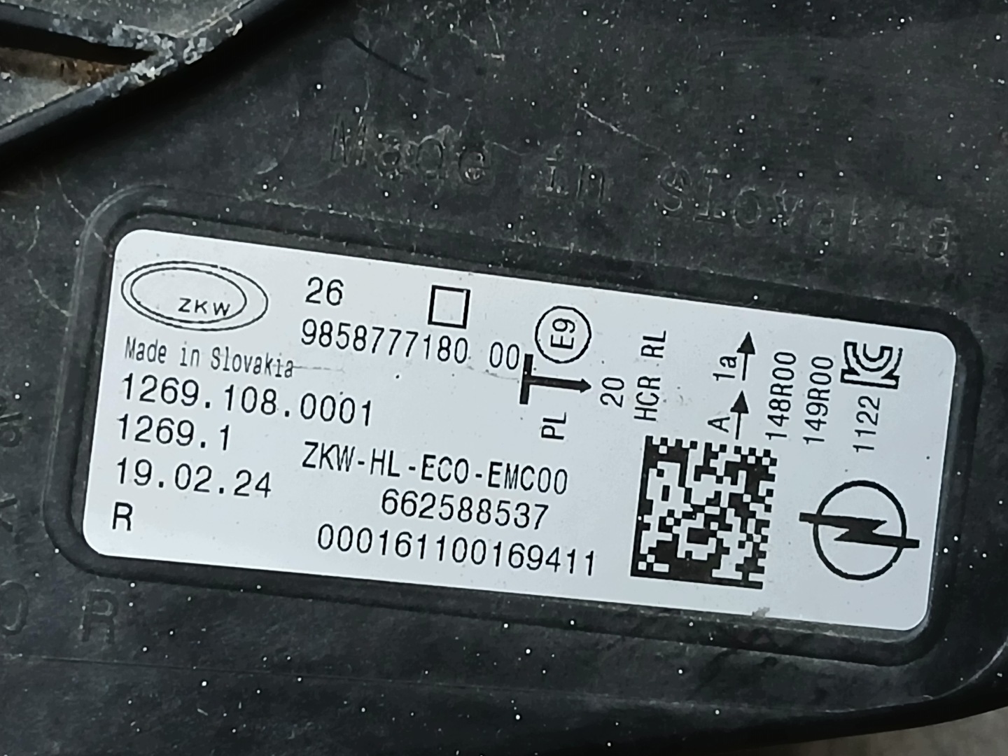 light front right OPEL ASTRA L VI 6 FULL LED 9858777180