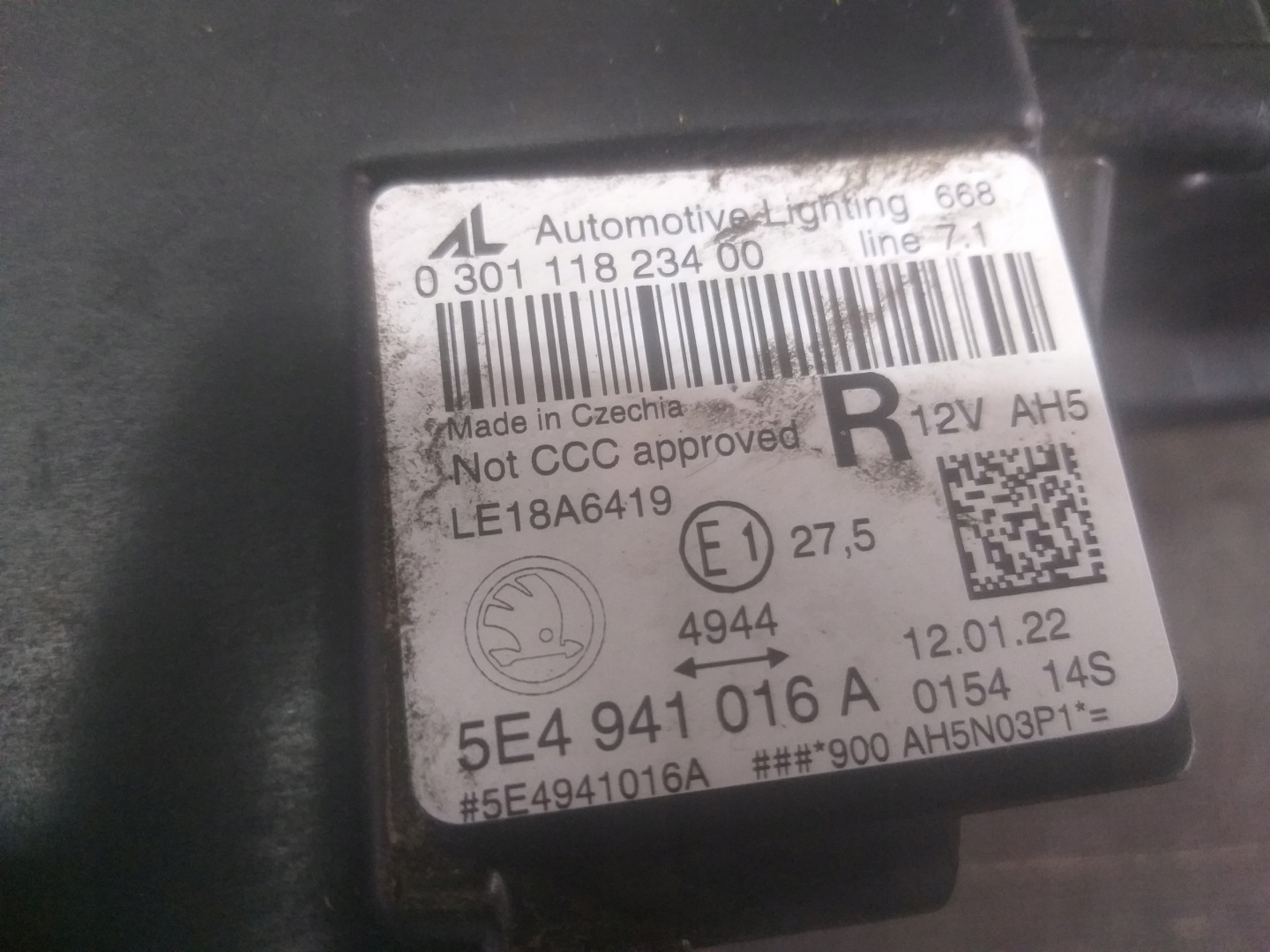 light front right SKODA OCTAVIA IV 4 FULL LED 5E4941016A