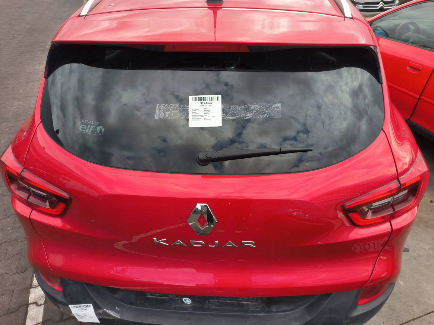 trunk door boot red RENAULT KADJAR