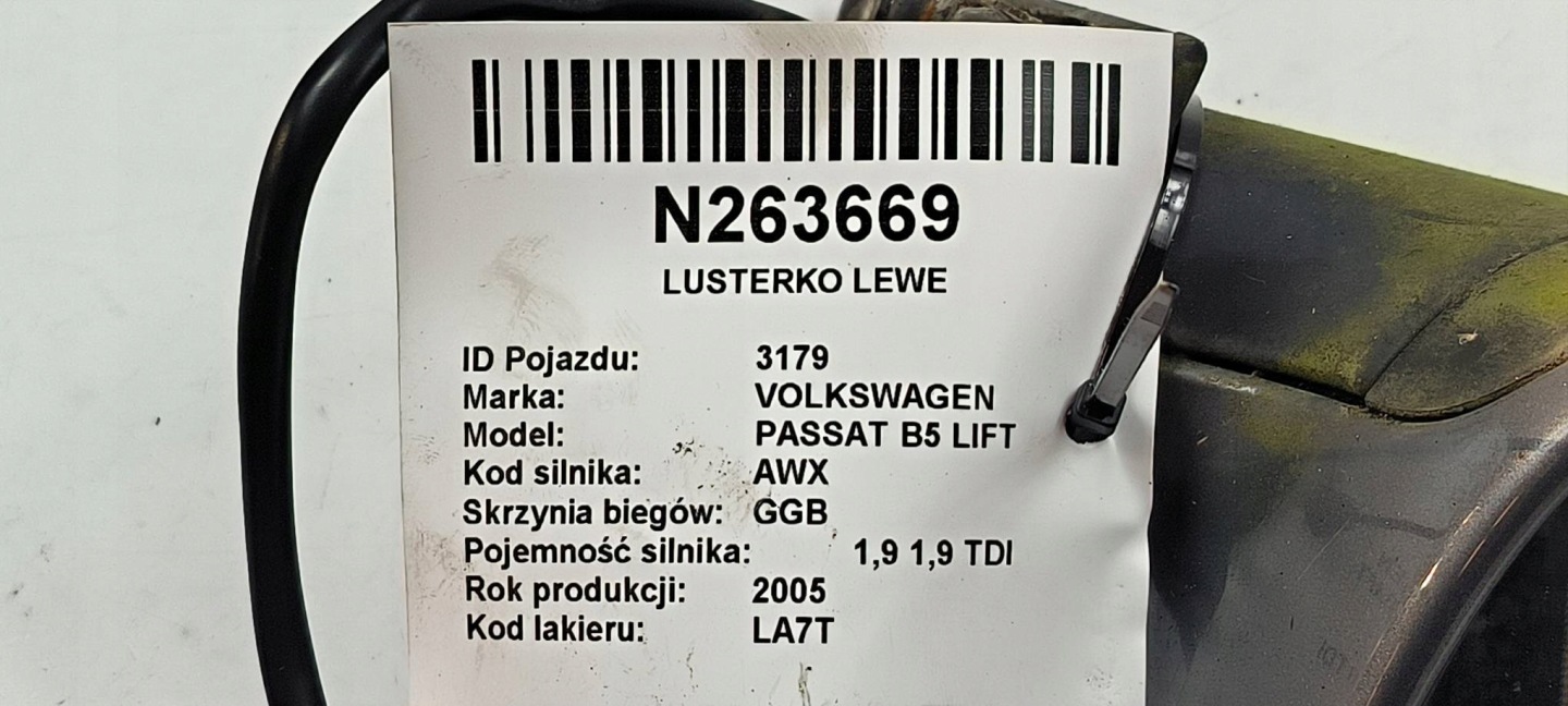 mirror left EU LA7T VOLKSWAGEN PASSAT B5 LIFT 5 PIN