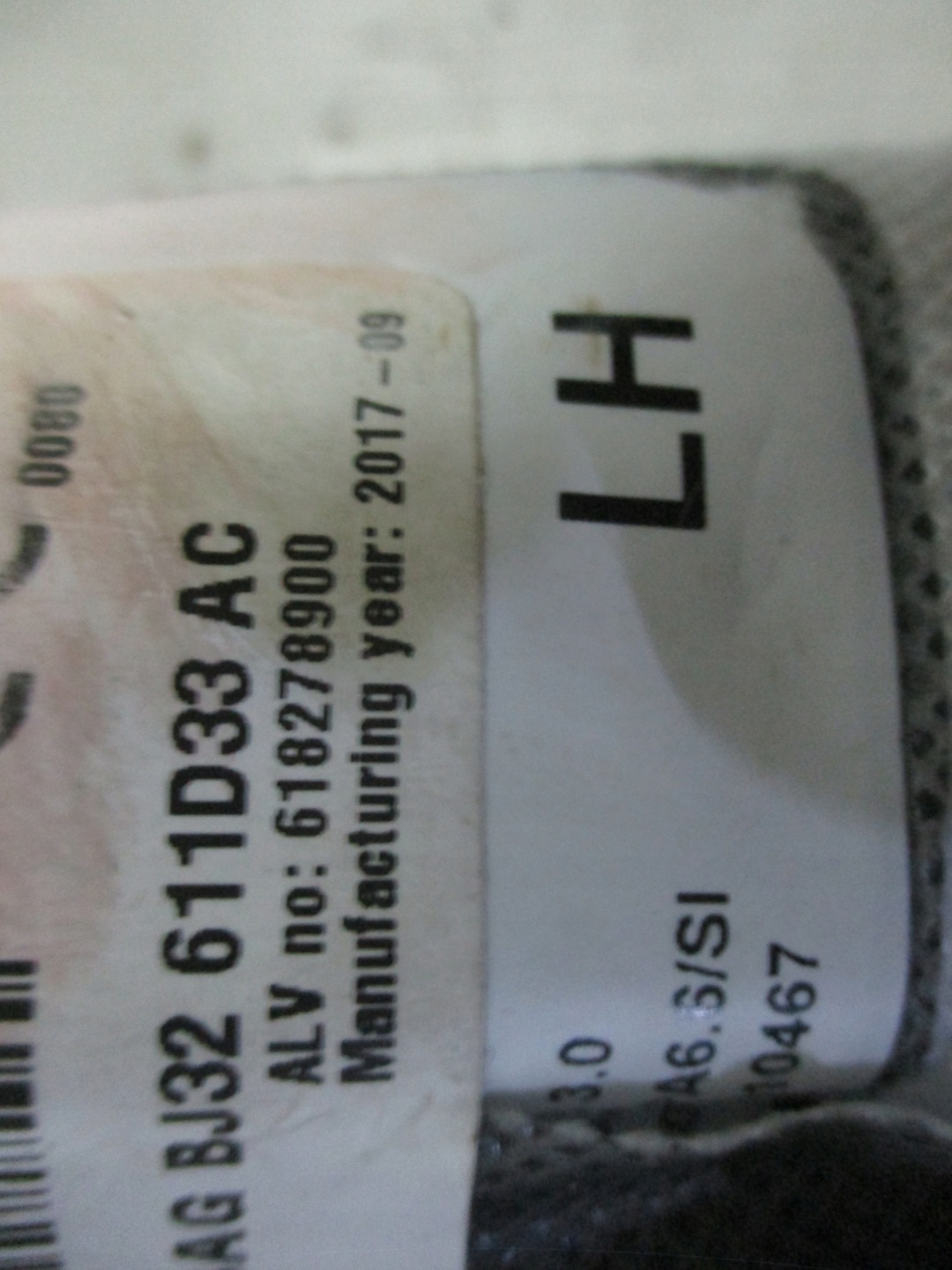 seat airbag left Range Rover Evoque 11-15r BJ32611D33AC