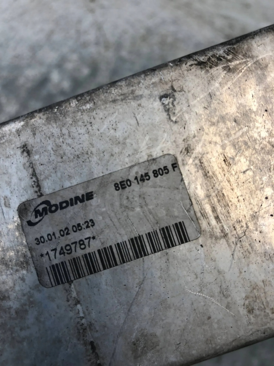 intercooler radiator AUDI A4 B6 8E0145805F
