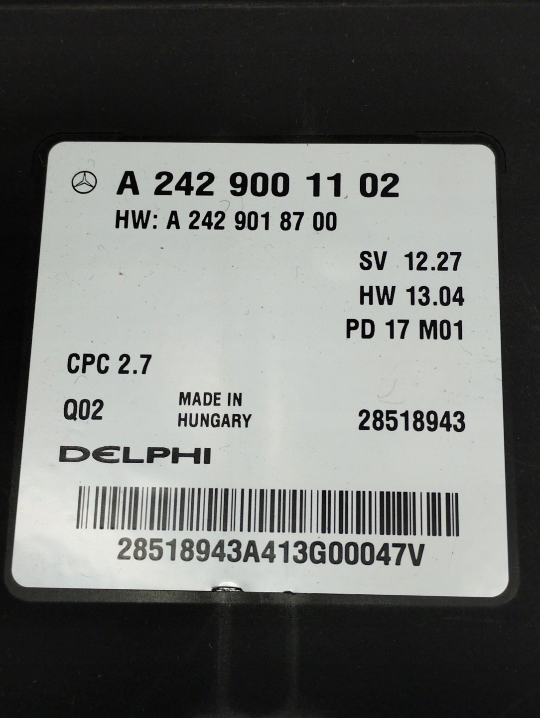 Mercedes-Benz B W246 W242 module control unit A2429001102