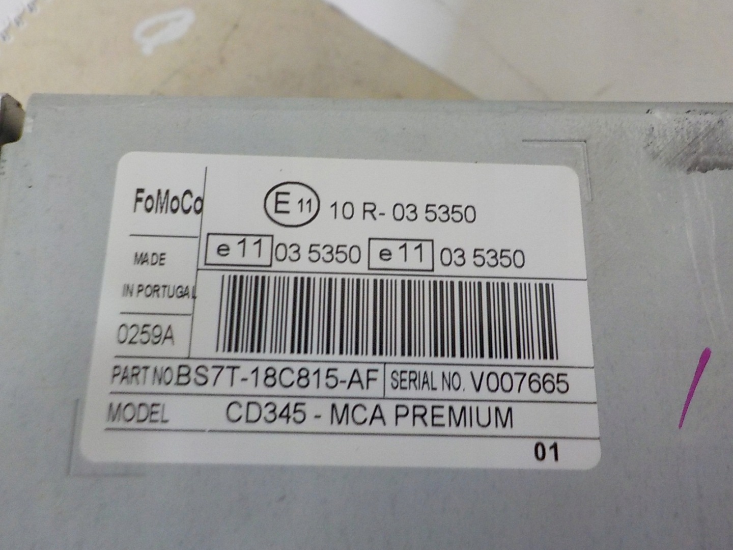 FORD GALAXY III MONDEO MK4 S-MAX RADIO fabrication code