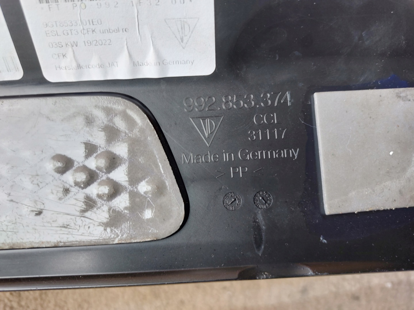 moulding cap threshold PORSCHE 992 GT3 CARBON 22r