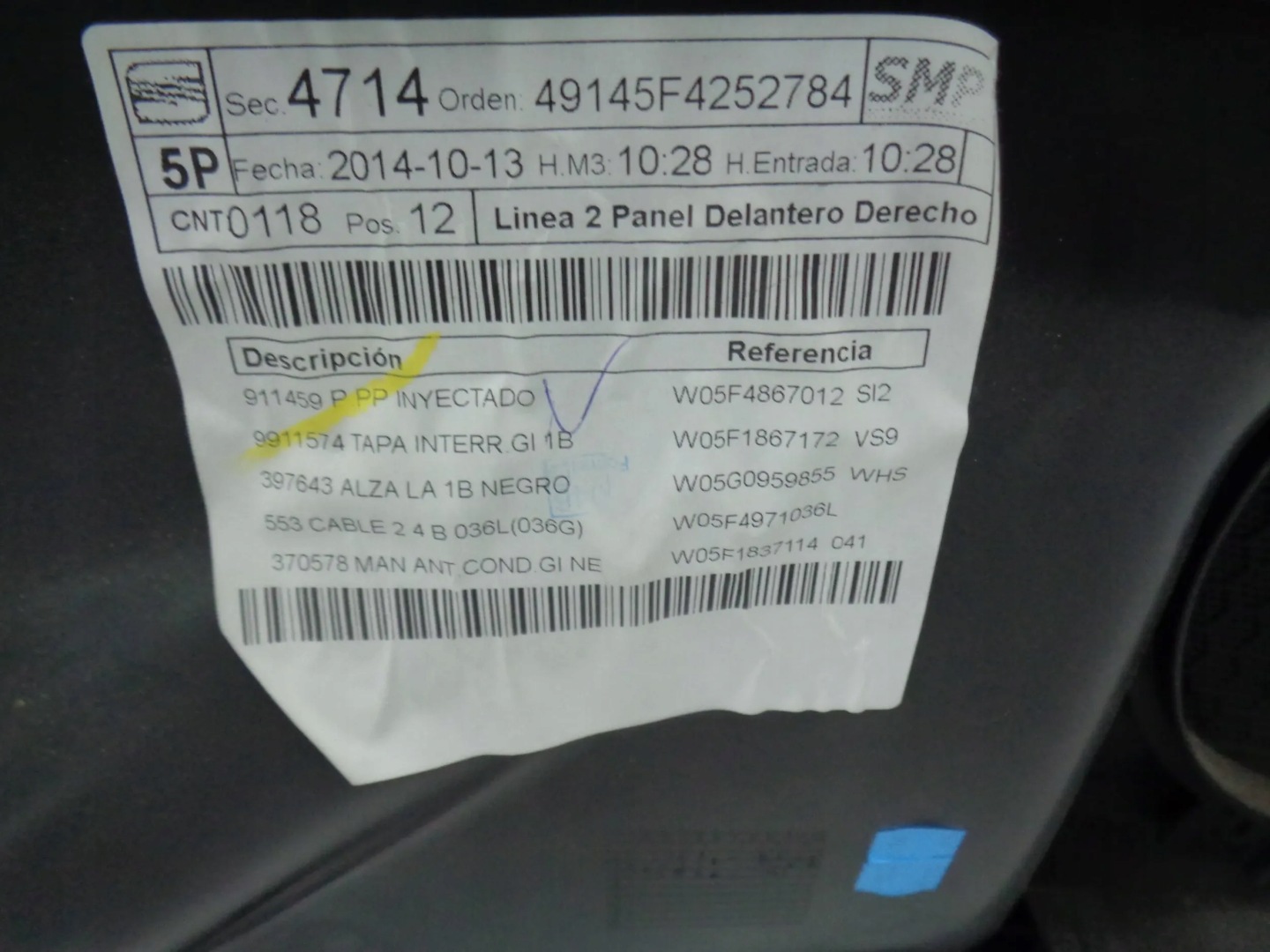 SEAT LEON III 5F upholstery door right front front