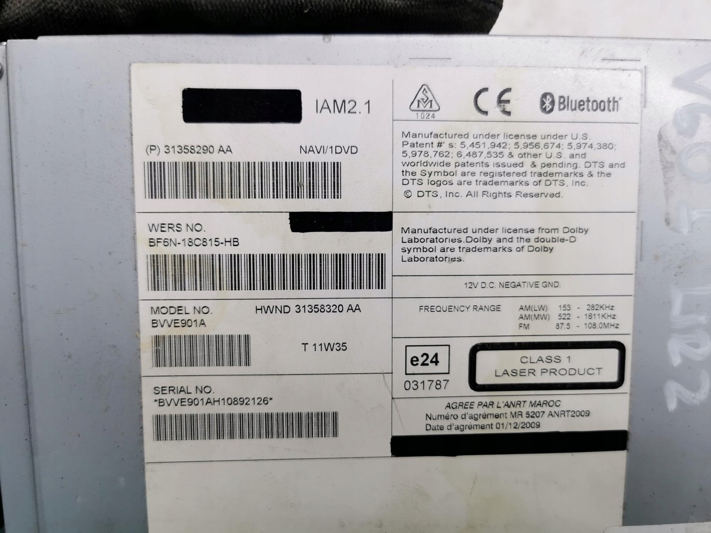 RADIO CD MP3 lettore VOLVO V60 e 31358290AA 10-18