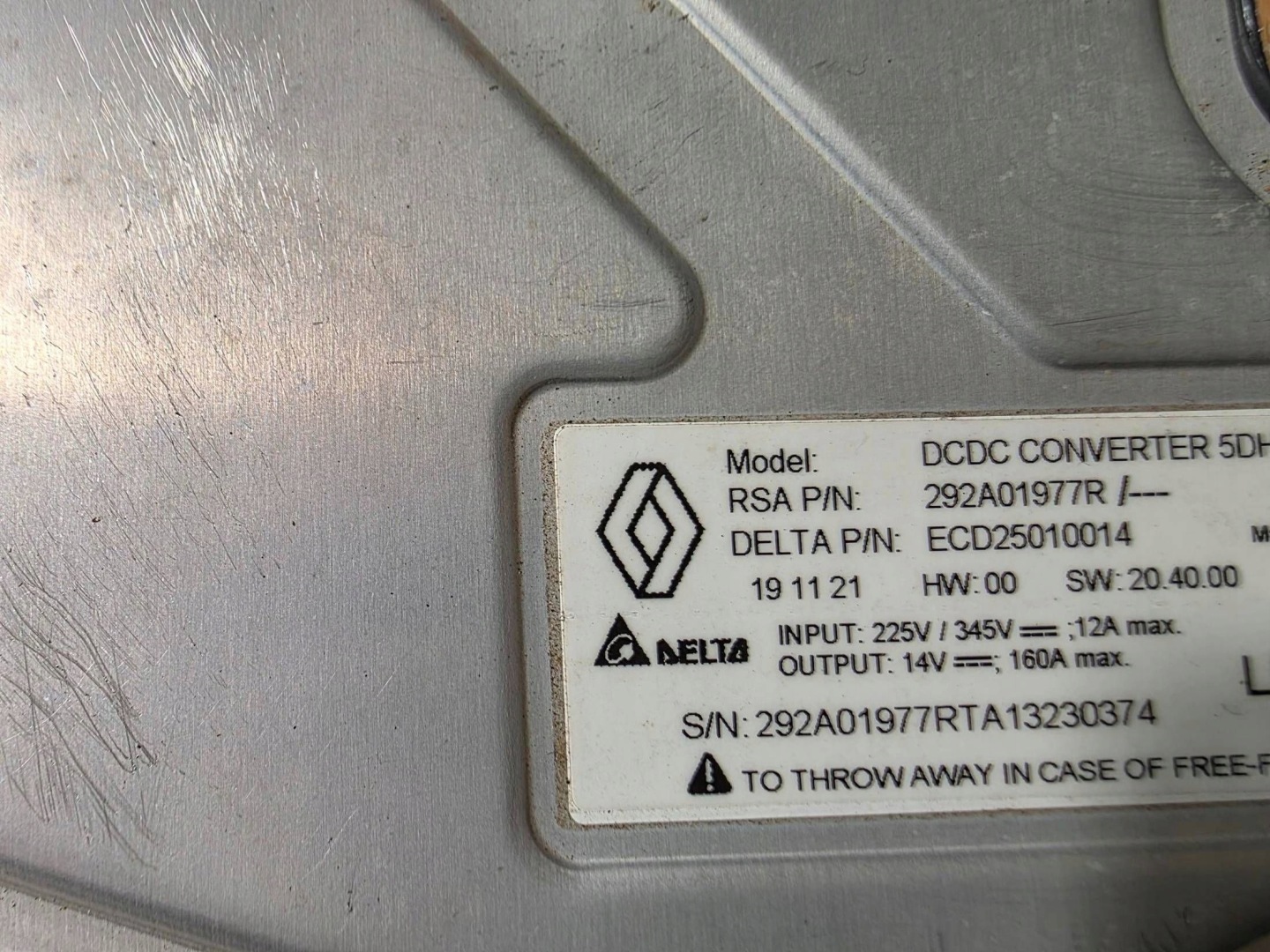 KONWERTER FALOWNIK CLIO V 1.6 E-TECH HYBRYDA 291A11751R 292A01977R